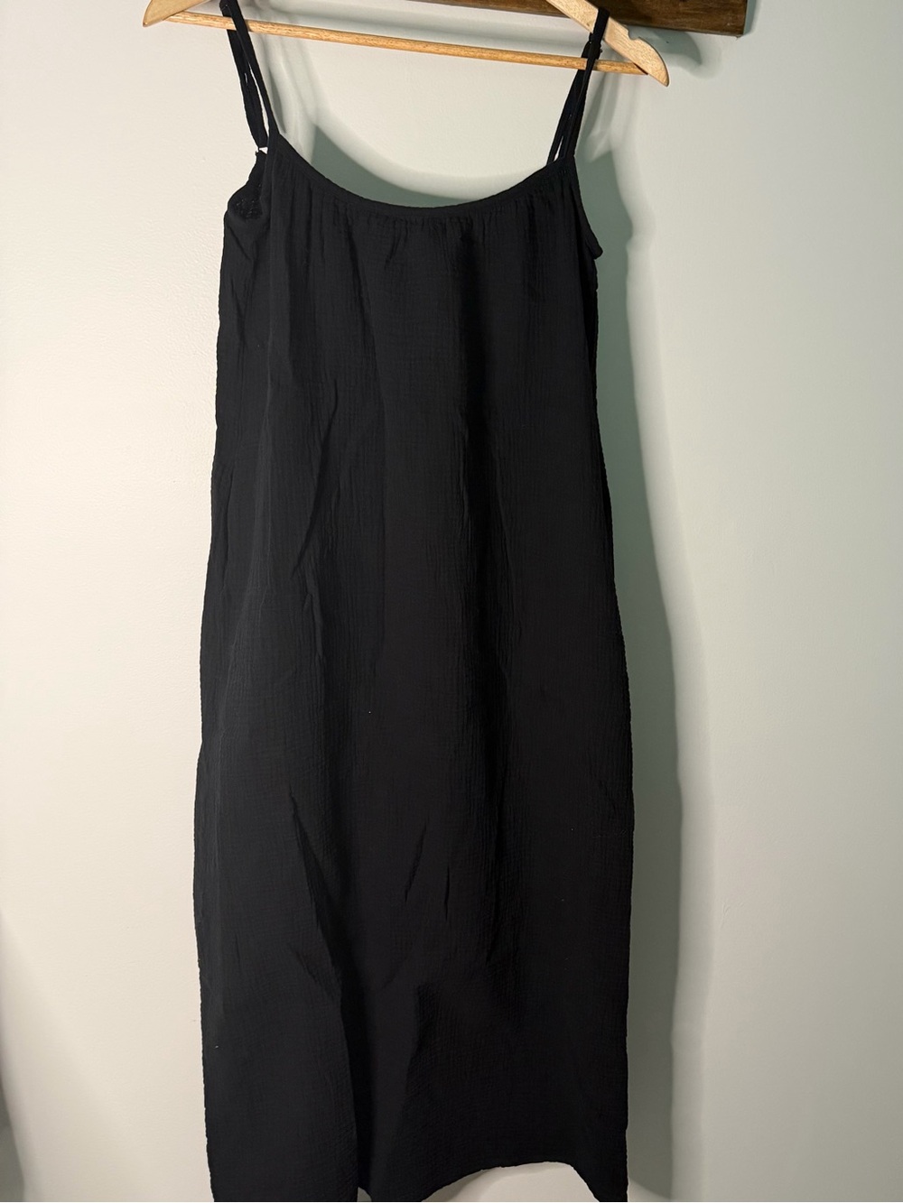 Sol Angeles Black 100% Cotton Gauze Tie Back‎ Maxi Dress XS/S Beach Vacation
